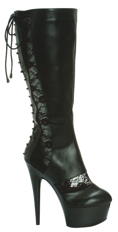 Haley - 6 Inch Lace Detail Knee Boot